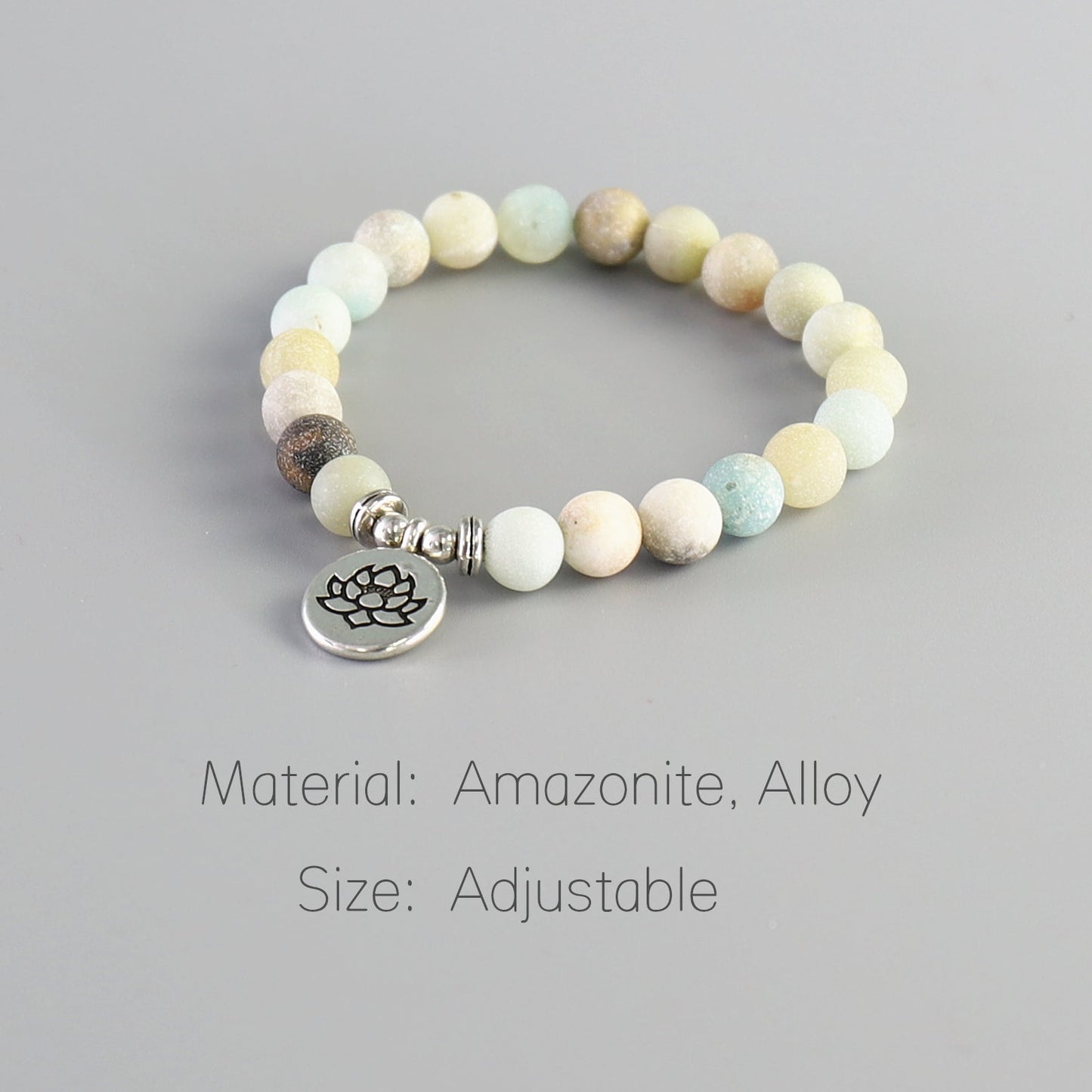 Buddhist Handcrafted Nature Sandalwood Bracelet for "Purity & stillness of the body, speech, & mind" - Made of Amazonite Blessed Beads