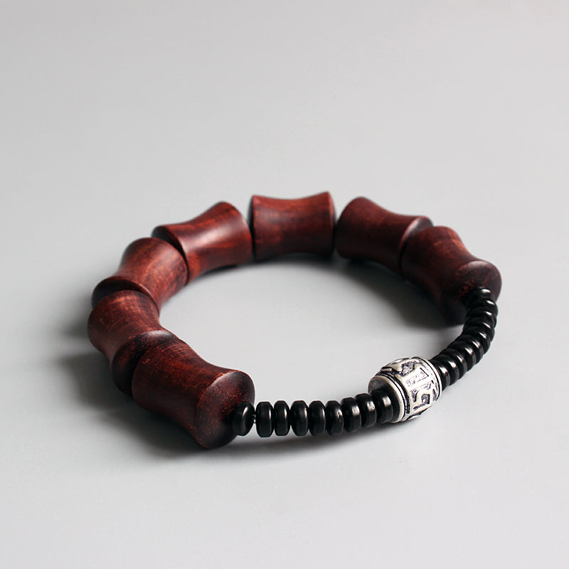 Buddhist Handcrafted Nature Sandalwood Resilience & Wholeness Bracelet (Red Sandalwood & Coco Nut Shells)