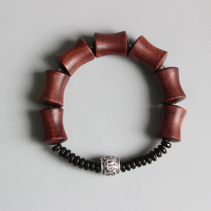 Buddhist Handcrafted Nature Sandalwood Resilience & Wholeness Bracelet (Red Sandalwood & Coco Nut Shells)