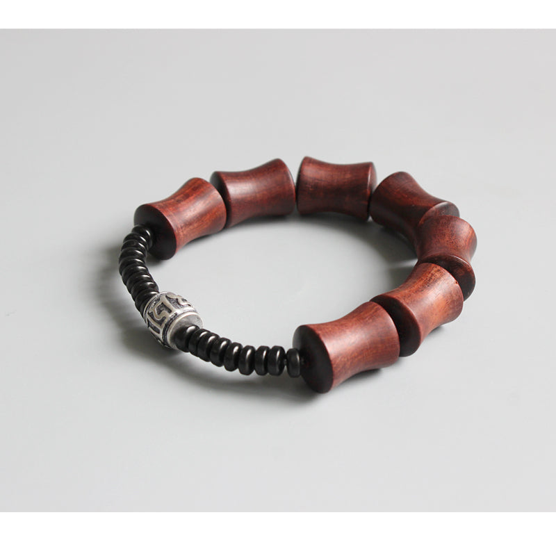 Buddhist Handcrafted Nature Sandalwood Resilience & Wholeness Bracelet (Red Sandalwood & Coco Nut Shells)