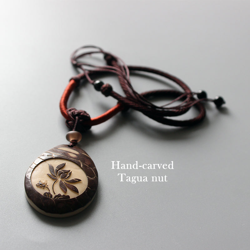 Solace Lotus Necklace (Tagua Nut)
