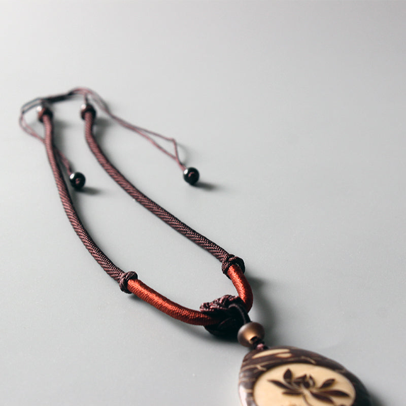 Solace Lotus Necklace (Tagua Nut)