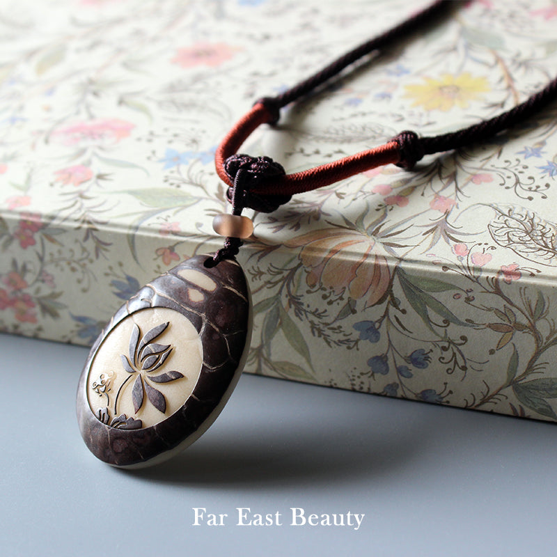 Solace Lotus Necklace (Tagua Nut)
