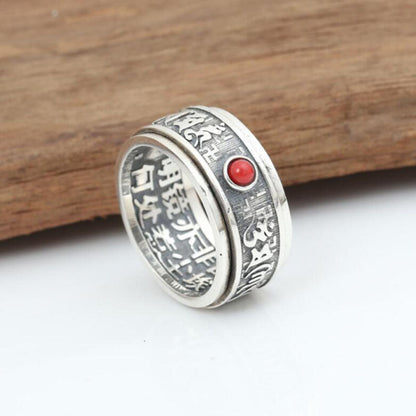 Crimson Gem Ring of Strength & Wisdom
