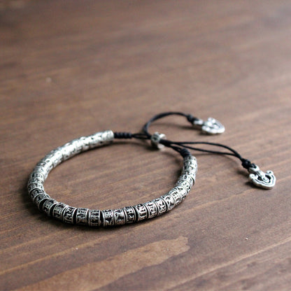 Traditional Tibetan Brass Bracelet (White Copper)