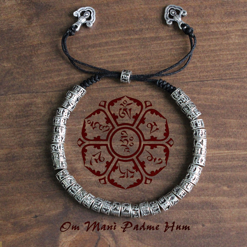 Traditional Tibetan Brass Bracelet (White Copper)