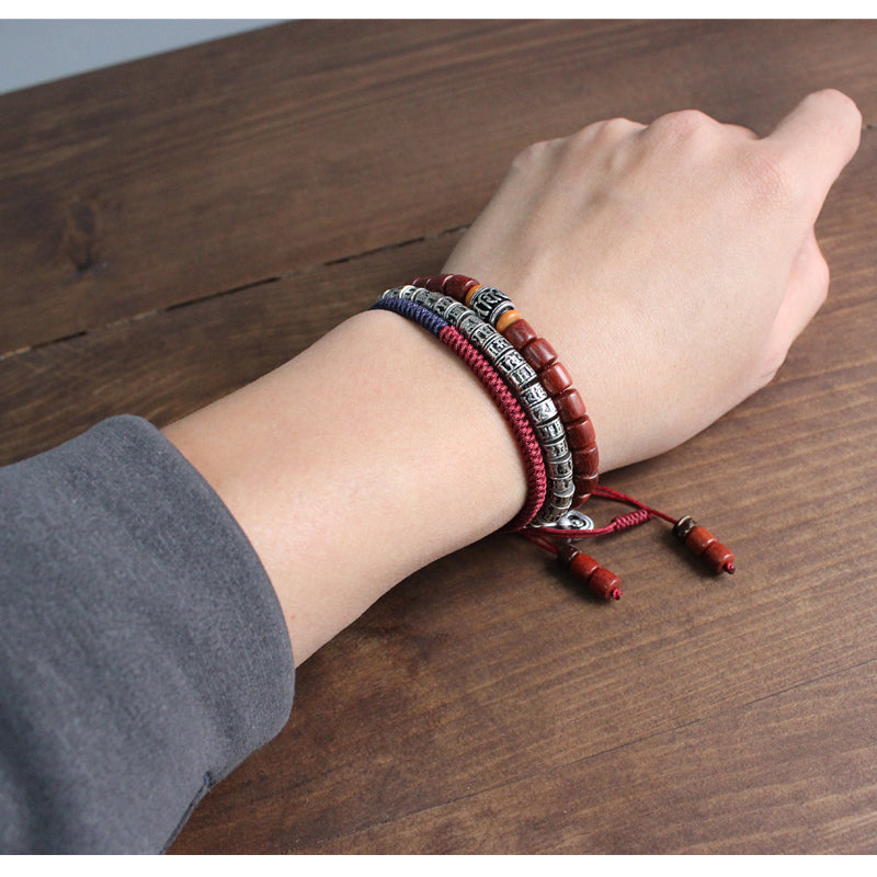 Traditional Tibetan Brass Bracelet (White Copper)