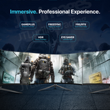 Surface Curved Gaming Monitor 32 Inch 144Hz by SanvWorld (with 1ms, 2k WQHD, Big Fish Screen, HDR, Free Sync, FPS/RTS dual mode, Gameplus Aim Point)